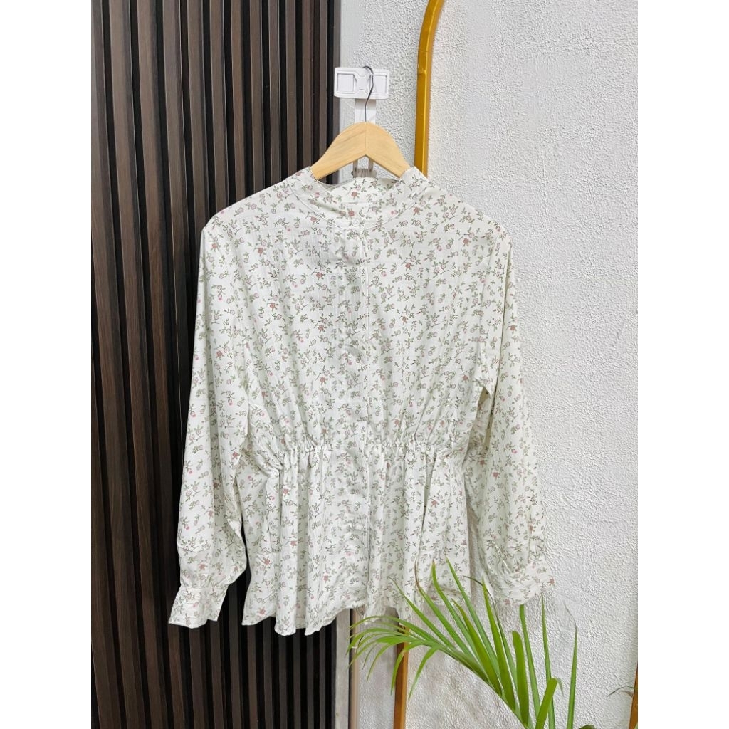 Blouse wanita motif bunga stylish premium