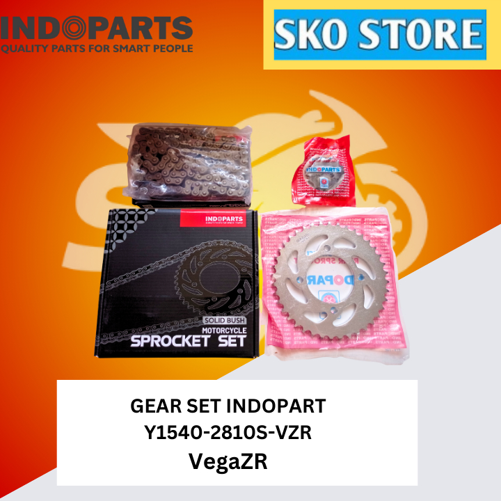 GEAR SET CHAIN KIT (SOLID BUSH) INDOPART Y1540-2810S-VZR VegaZR ORIGINAL MURAH