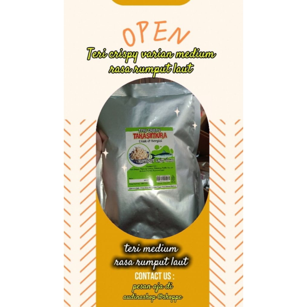 

teri crispy varian medium rasa rumput laut