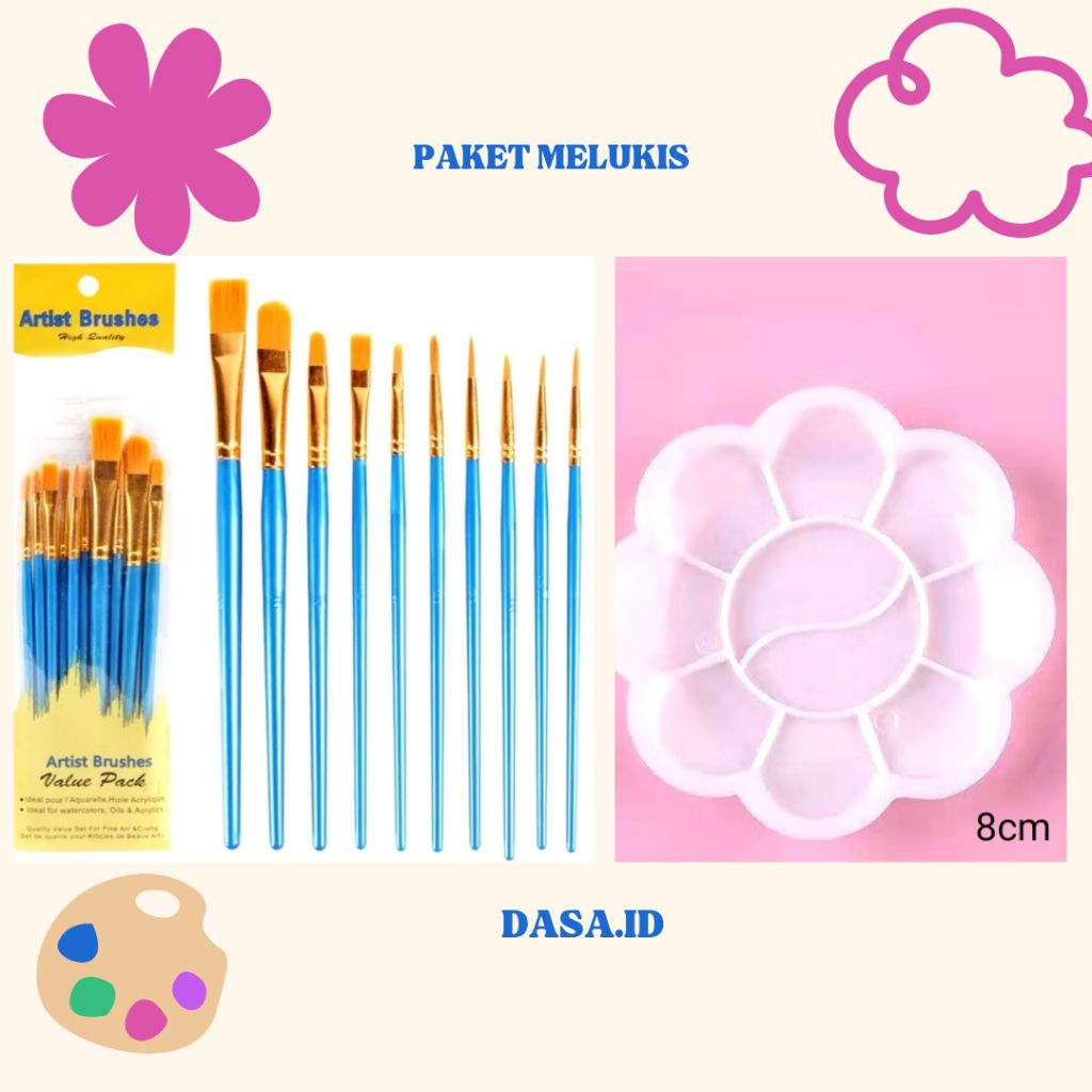 

DASA ID. Set Kuas Lukis Painting Brush Palet Lukis Cat