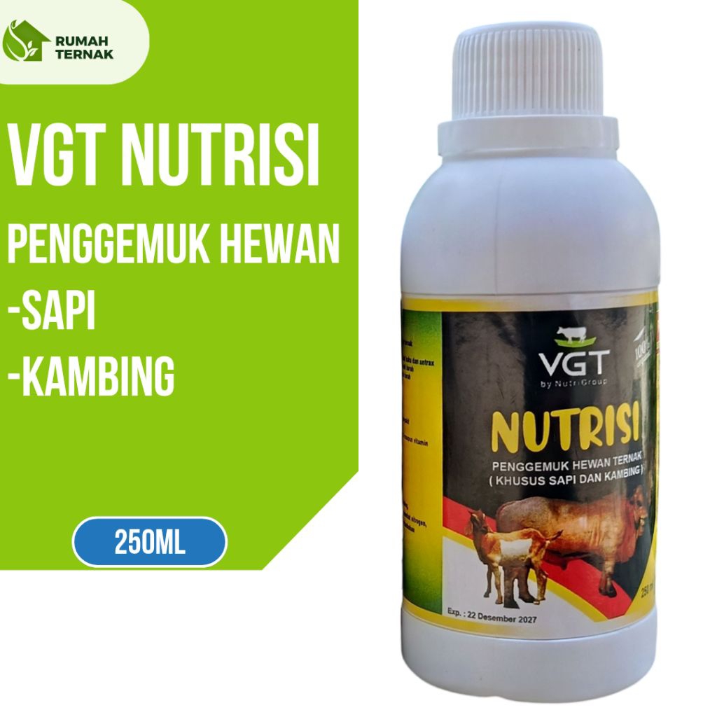 VGT NUTRISI Penggemuk Sapi dan Kambing Original 250ml - VGT Sapi Kambing Domba