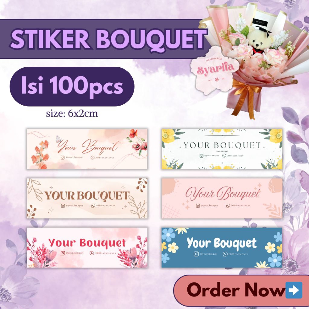 

[SMI] STIKER NAMA TOKO BUKET | STIKER LABEL | STIKER FLORIST | STIKER BONTAK | STIKER BUKET | STIKER BOUQUET | STIKER 6X2 CM