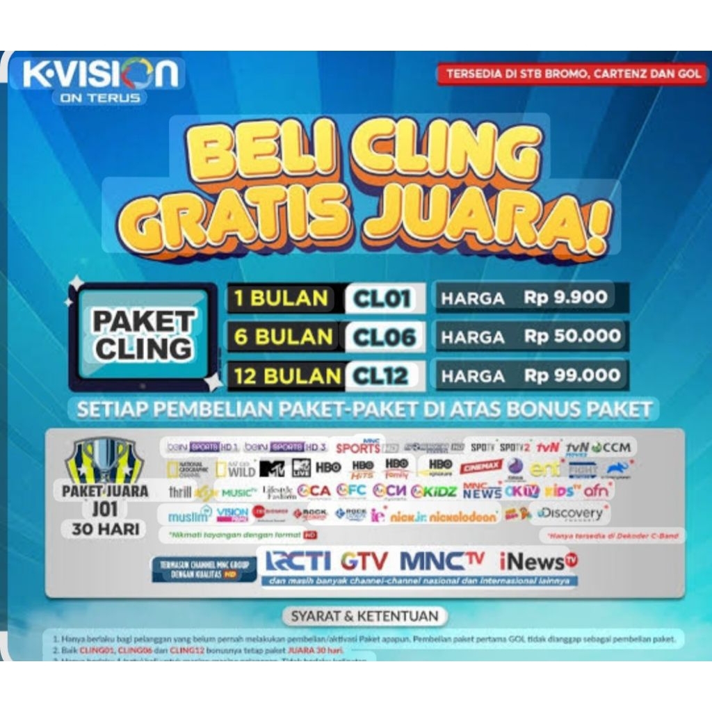 PROMO PAKET K vision 1 tahun Langsung aktif