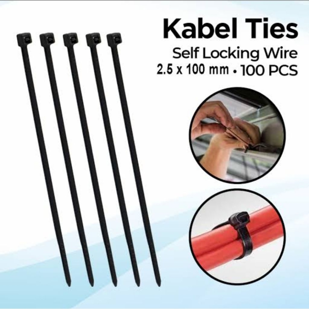 

[GROSIR] CABLE TIES TALI TIS KREK SIGMA HITAM UKURAN 100, 150, 200, 250, 300 MM