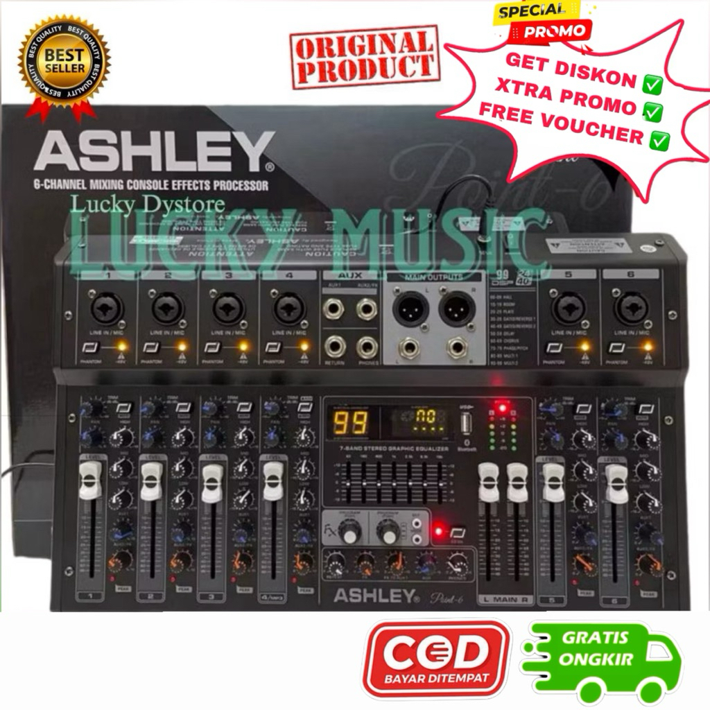 Mixer Ashley Point 6 Point 4 Original 4 channel 6 channel Bluetooth USB mixer point 4 mixer point 6