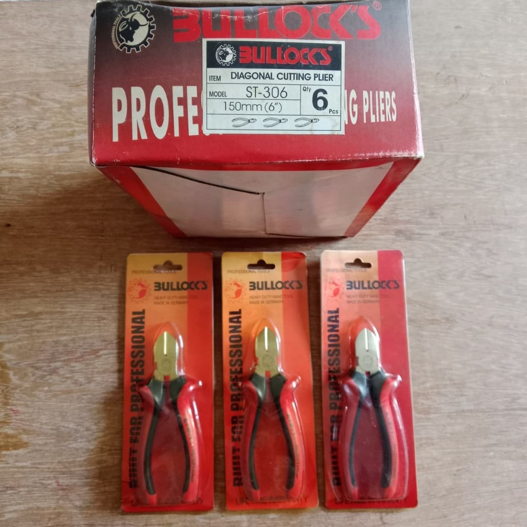 Bullocks Diagonal Cuttling Pliers/Tang Potong 150mm 6"
