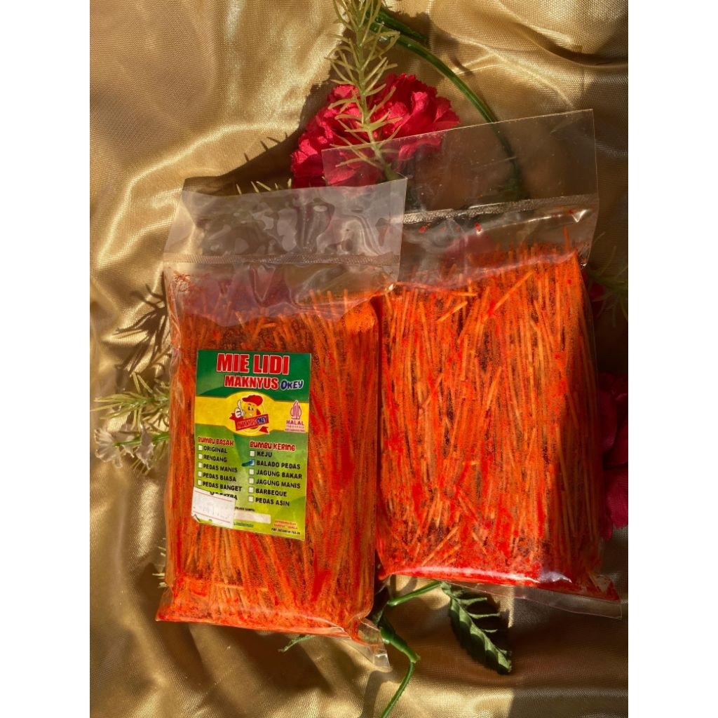 

mie lidi rasa balado pedas bumbu kering 150gr
