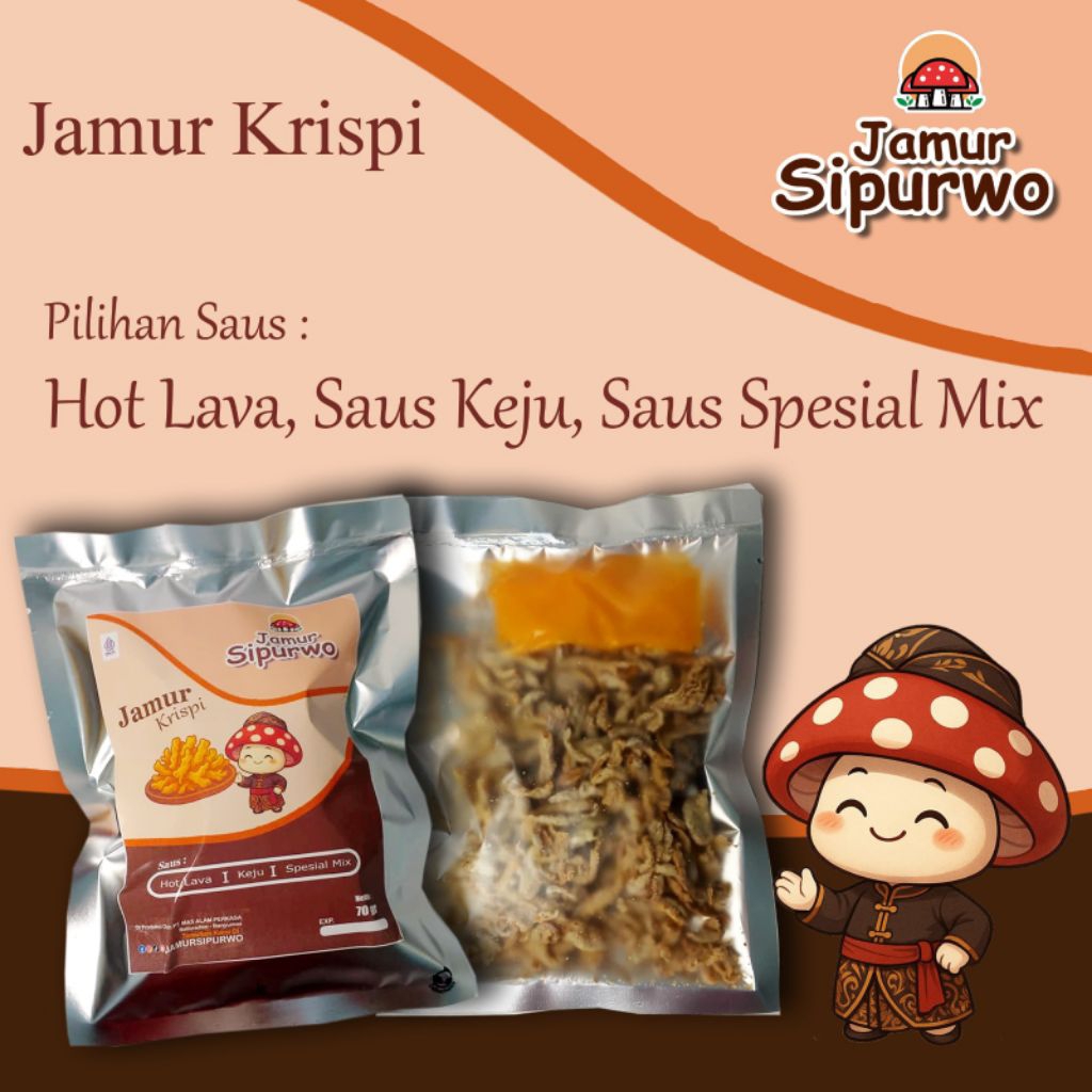 

Keripik Jamur Sipurwo halal 70 gr