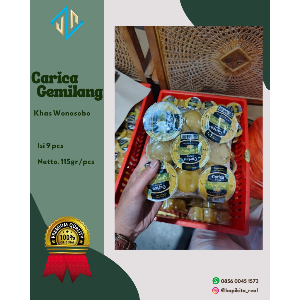 

MANISAN BUAH CARICA GEMILANG KEMASAN DUS ISI 9 CUP MINI- BUAH CARICA ASLI - KHAS DIENG WONOSOBO