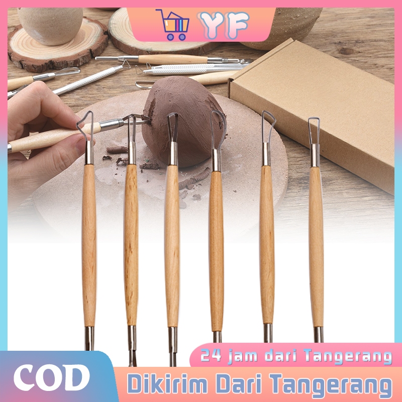 

6Pcs Alat Ukir Tanah Liat Modelling Pottery Tools Carving Tools Pahat Seni Patung