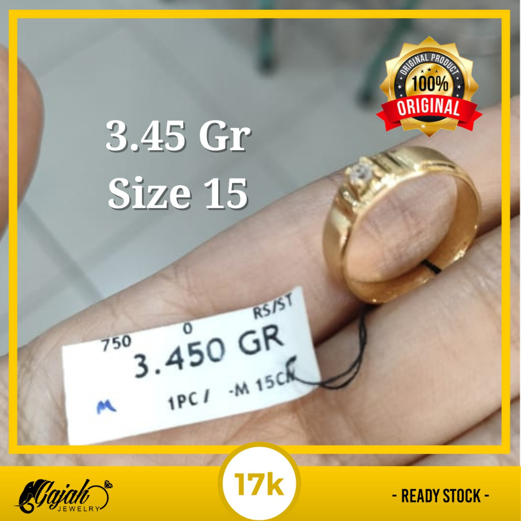 Cincin Emas 17K 3.45 Gram Toko Emas Gajah Salatiga