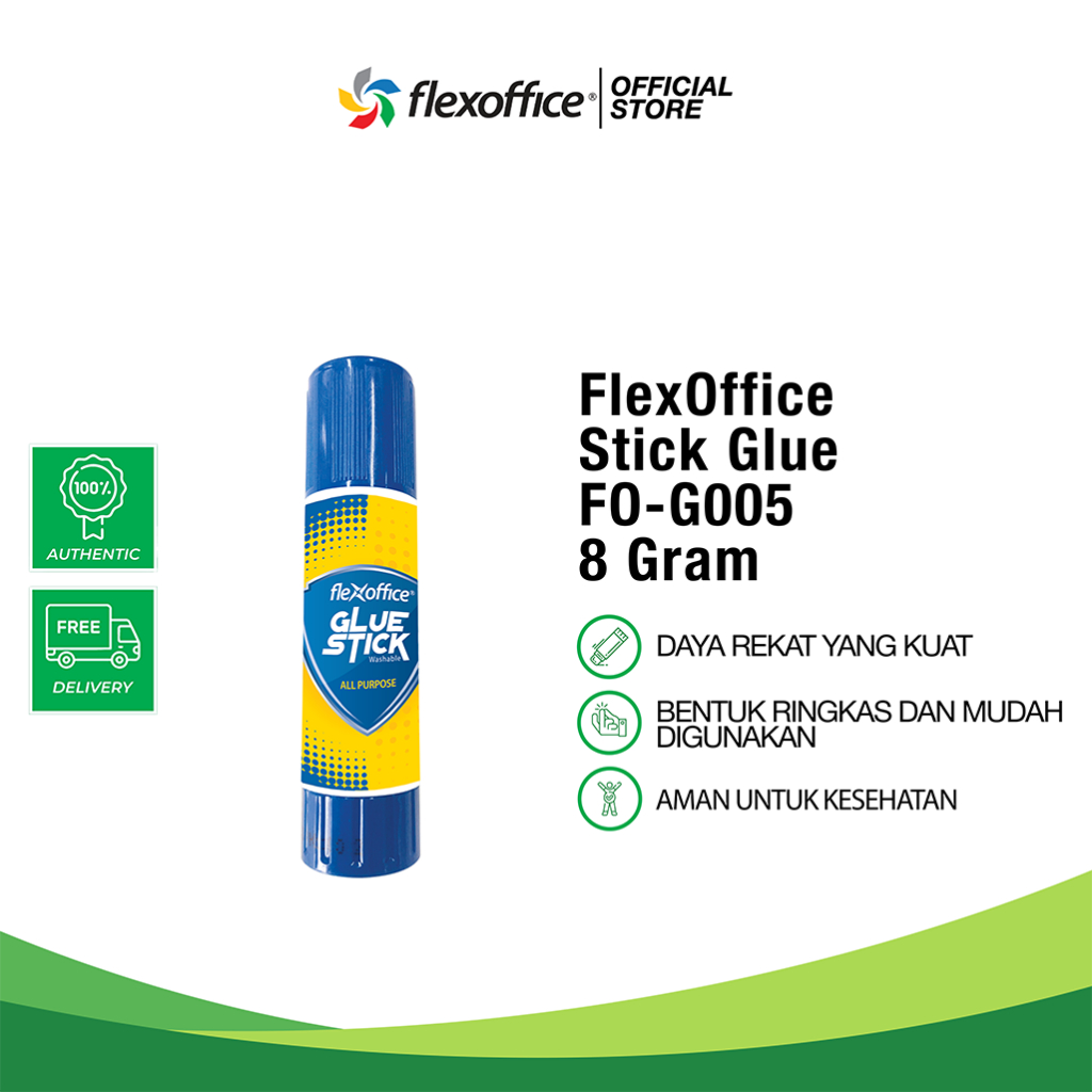 

FlexOffice Glue Stick FO-C005 lem stik ringkas sekolah kantor nempel kuat mudah digunakan