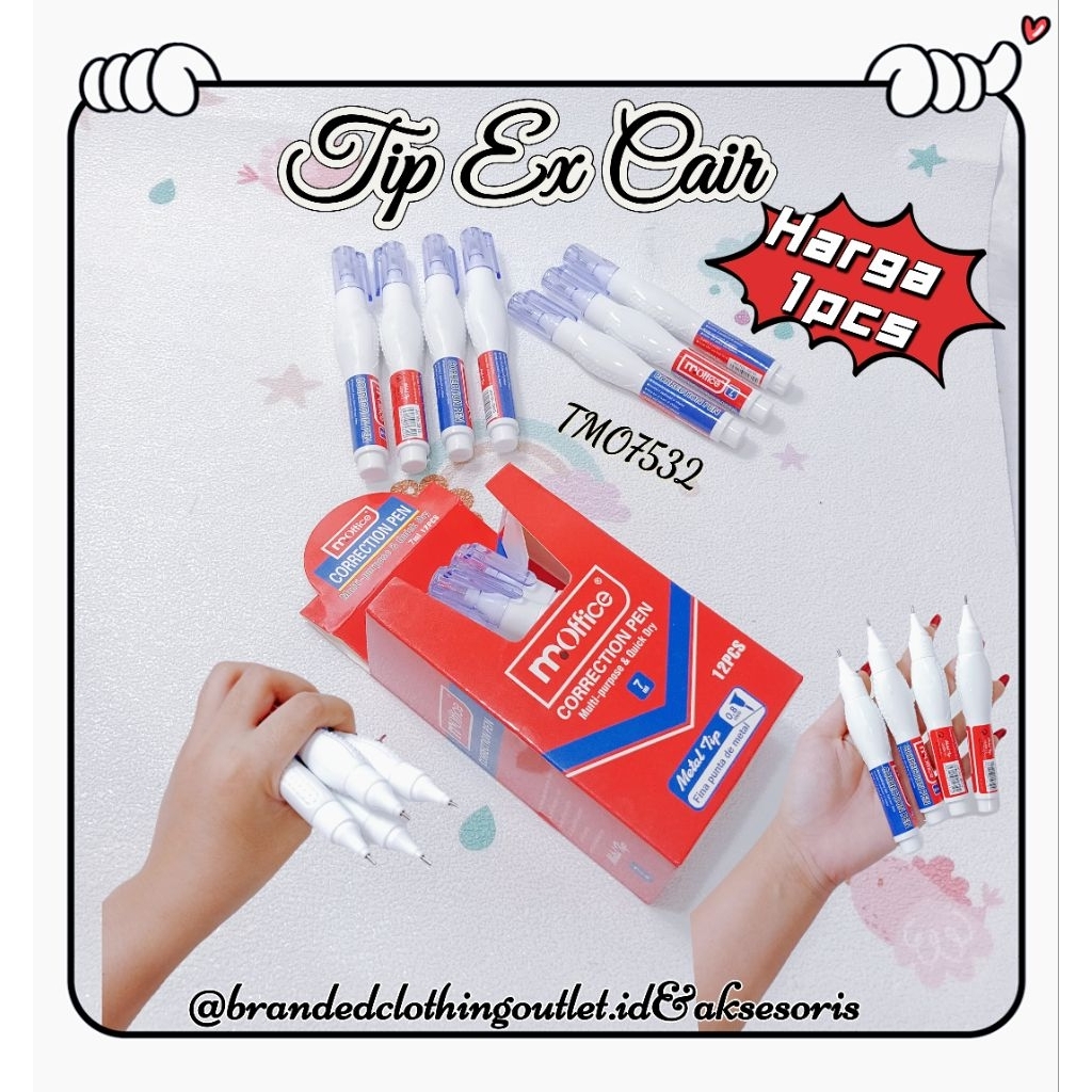 

(1PCS) TIP EX CAIR 7ML / TIP X SEKOLAH / TIPE X STIPO CAIR COLOR / KOREKSI PENGHAPUS PEN / LIQUID CORRECTION PEN FLUID / TMO7532