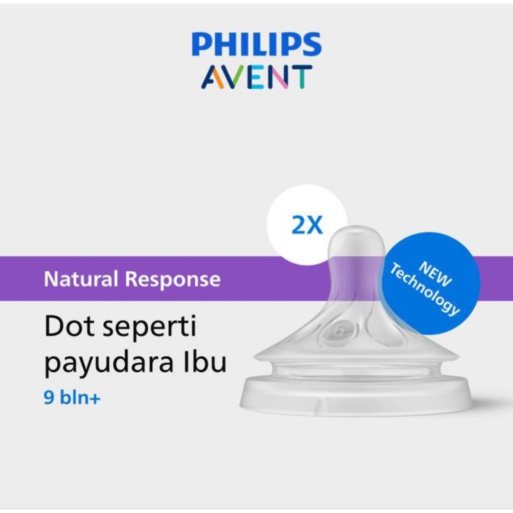 Dot Bayi Nipple Philips Avent Natural Respons Teat 9m+ Refill Dot Bayi