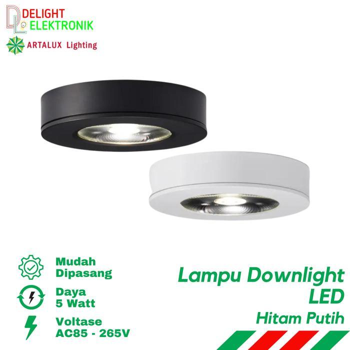 Lampu Plafon Downlight COB Outbow Hitam 5W Watt