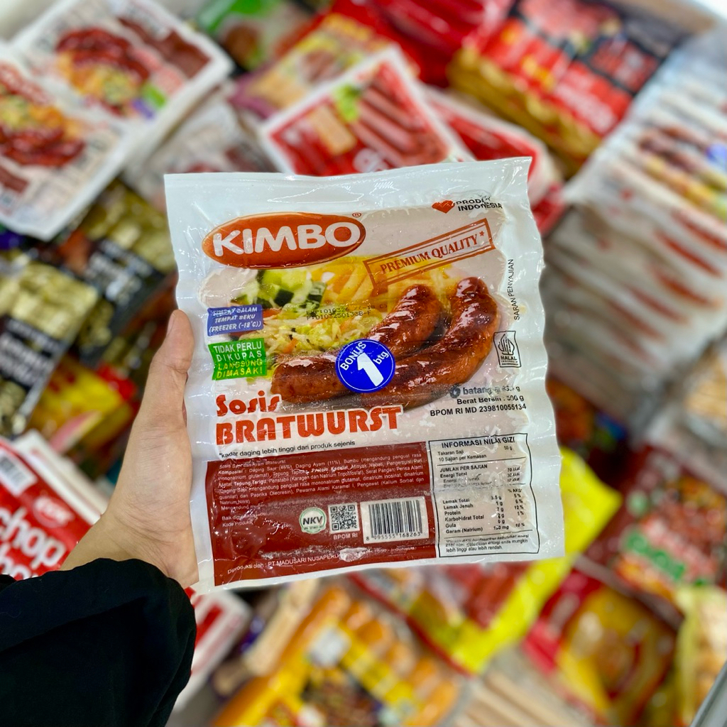 

Kimbo Sosis Bratwurst 500gr Isi 6 Pcs + Bonus 1 Pcs
