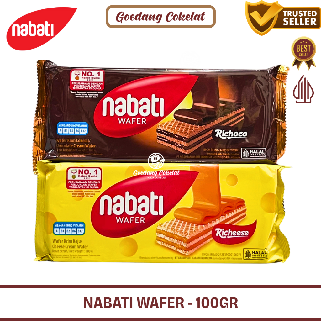 

Wafer Nabati Richeese Richoco Nabati Keju Cokelat 100g
