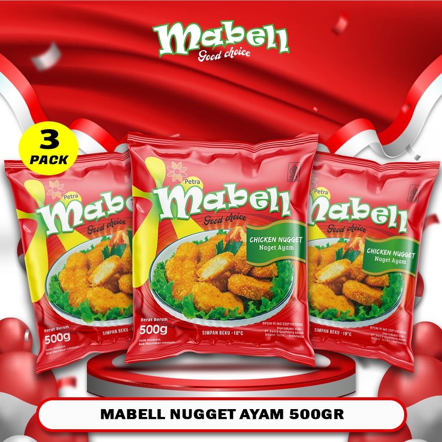 

Mabell Nugget Ayam 500 Gram Promo Paket 3 Pack