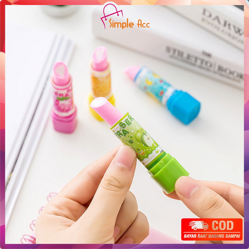 

EC DO-A70 Penghapus Model Lipstik Karakter Buah Random / Penghapus Pensil Eraser Buah Warna Warni Lucu / Penghapus Pensil Eraser Fruits Import
