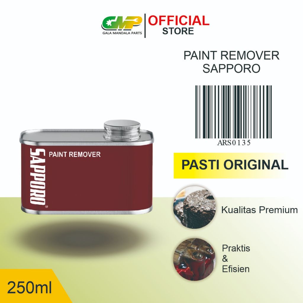 

Sapporo Paint Remover Kecil 250ml Perontok Penghilang Pengelupas Cat