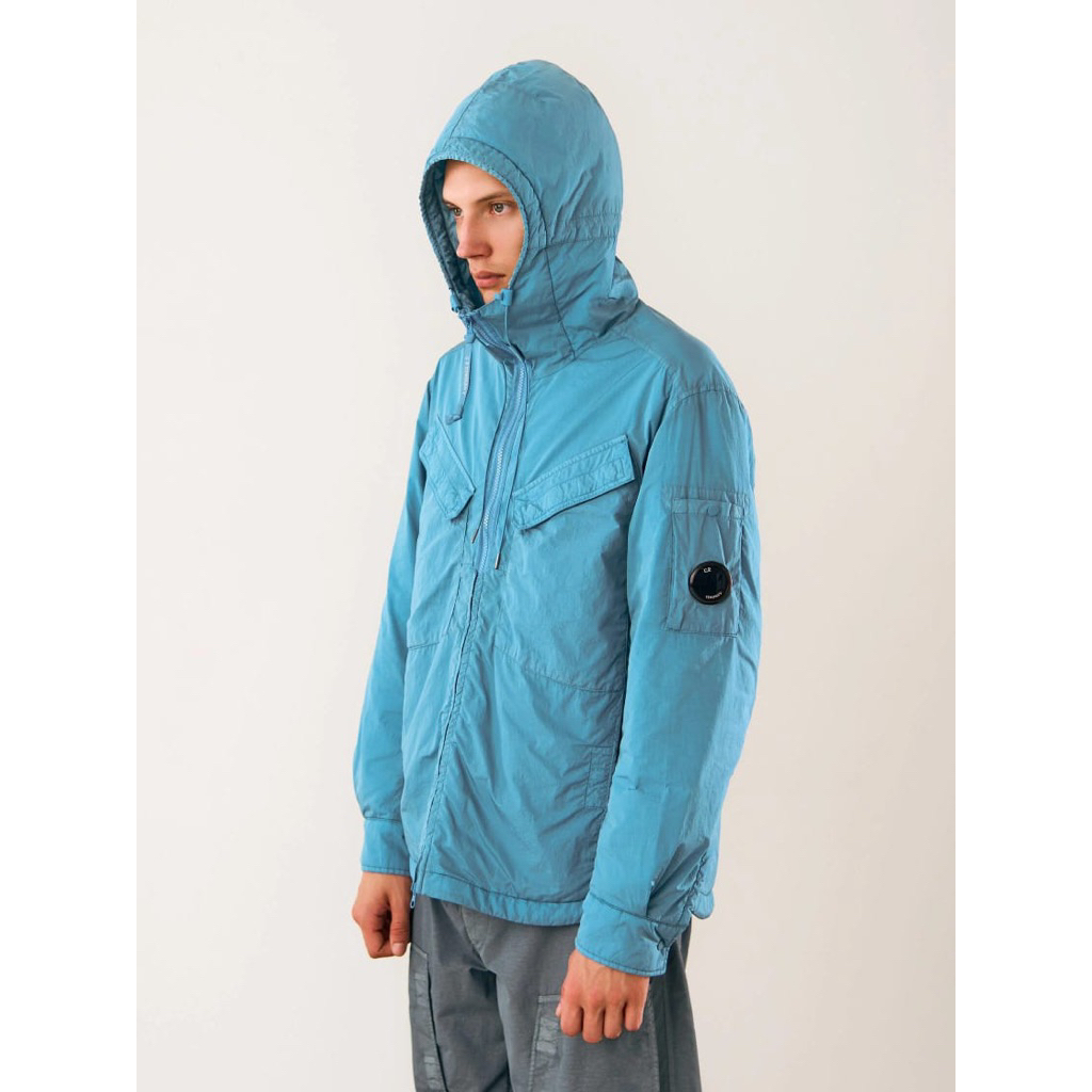 C.P. Company 19CMOS084A Chrome-R Lens Overshirt Hooded Original Jacket In Blue