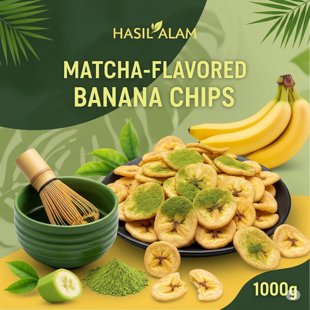 

Paket 1000g Banana Chips Matcha Flavor