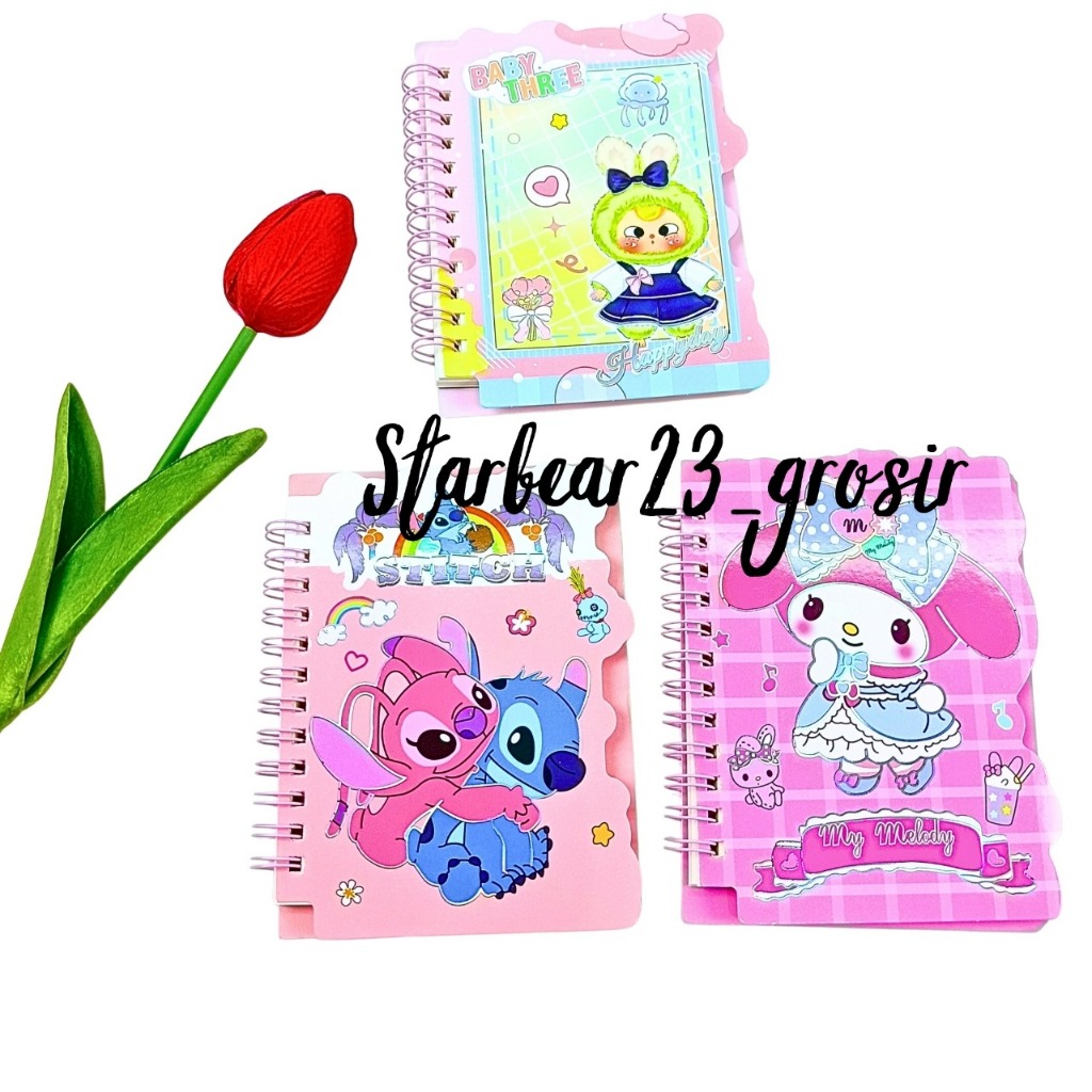 

NOTES RING A7/BUKU CATATAN MINI/DIARY/NOTEBOOK SANRIO STITCH CAPYBARA