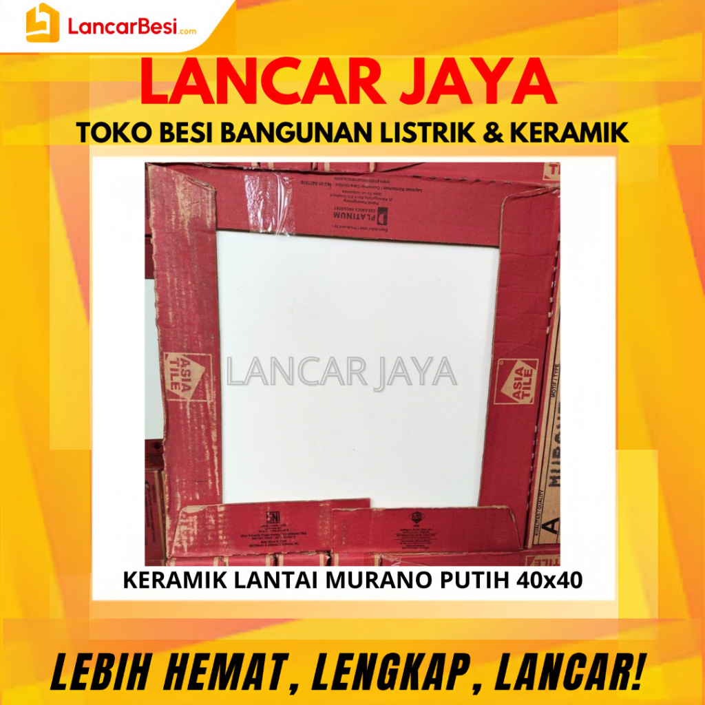 Keramik Lantai Murano Putih 40x40 Asia Tile Hanya Untuk Area Jogja & Sekitarnya