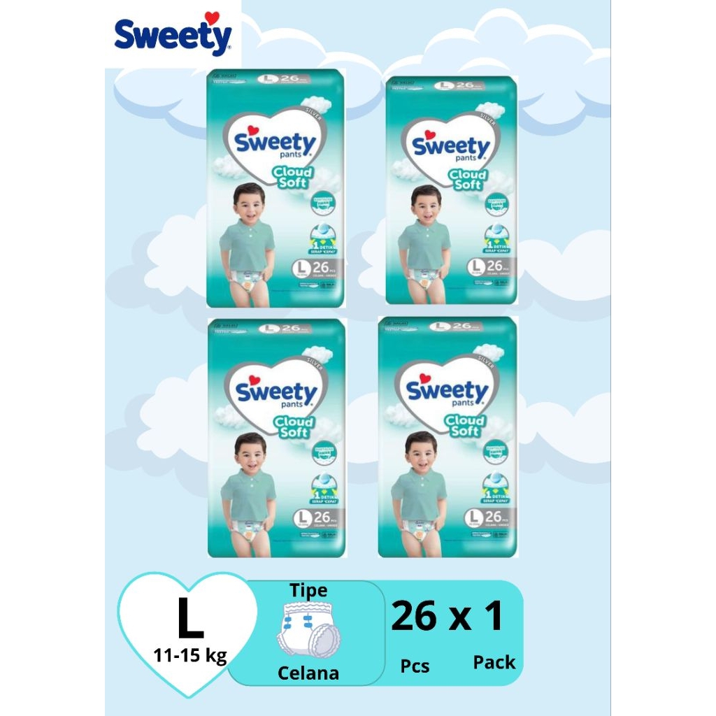 Sweety Silver Popok Bayi Celana ukuran L