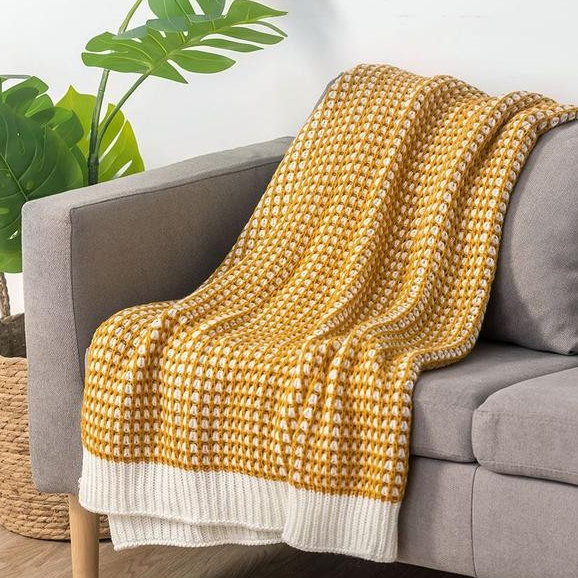 130X150 Cm Selimut Throw Froya Mustard Informa