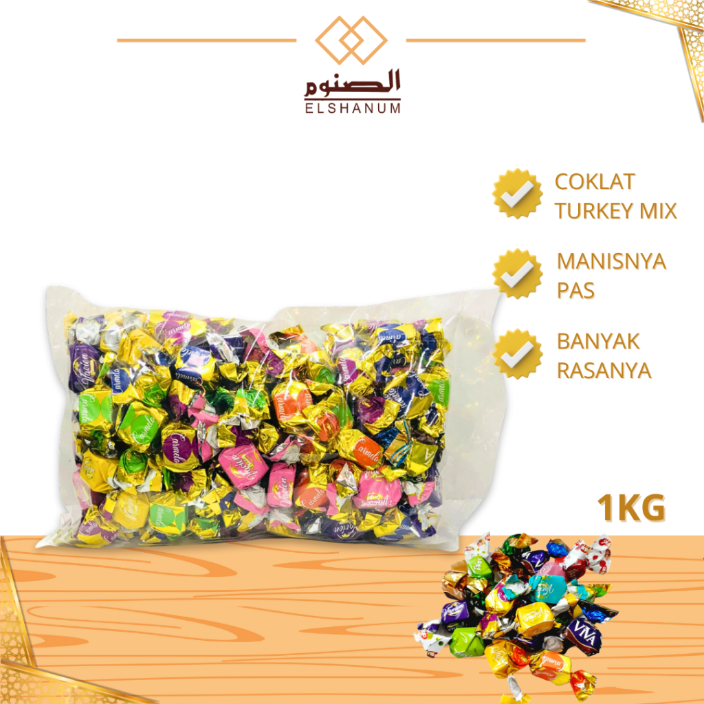 

Coklat Arab All Mix Deluxe 1kg / Turkey / Deluxe / Coklat Arab , oleh oleh haji dan umroh