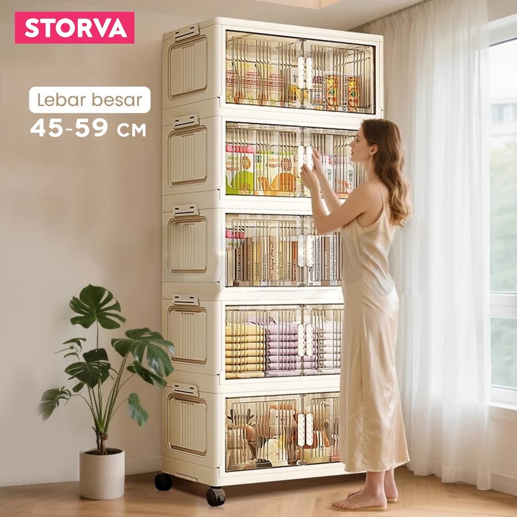 Lemari Plastik Susun Besar - Lemari Pakaian Anak & Bayi, Rak Baju Multifungsi, Organizer Hemat