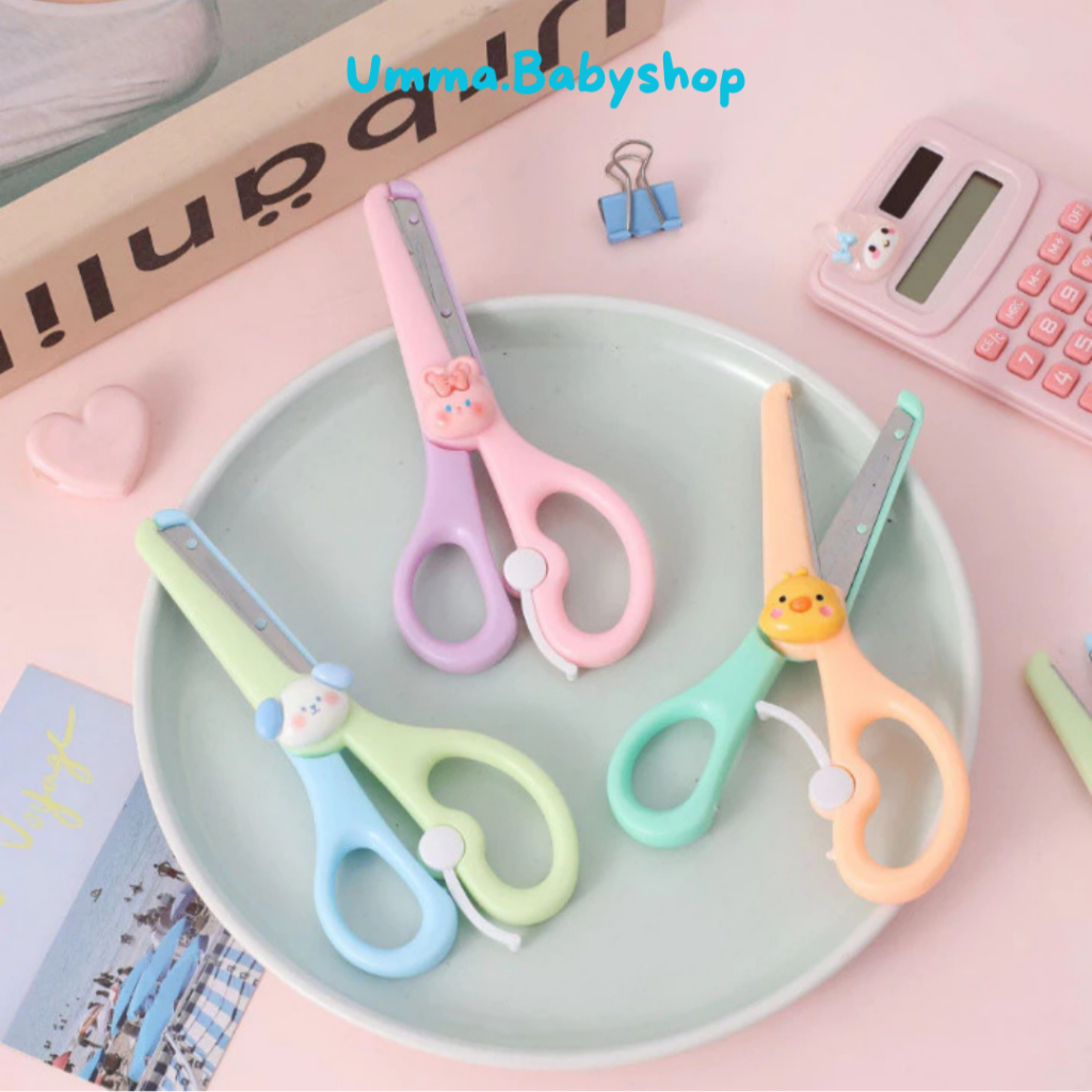 

Umma.Babyshop Gunting Portable Portabel Mini Scissors Gunting Lucu Alat Tulis Anak Sekolah Kartun Diy Motif Karakter Hewan Lucu