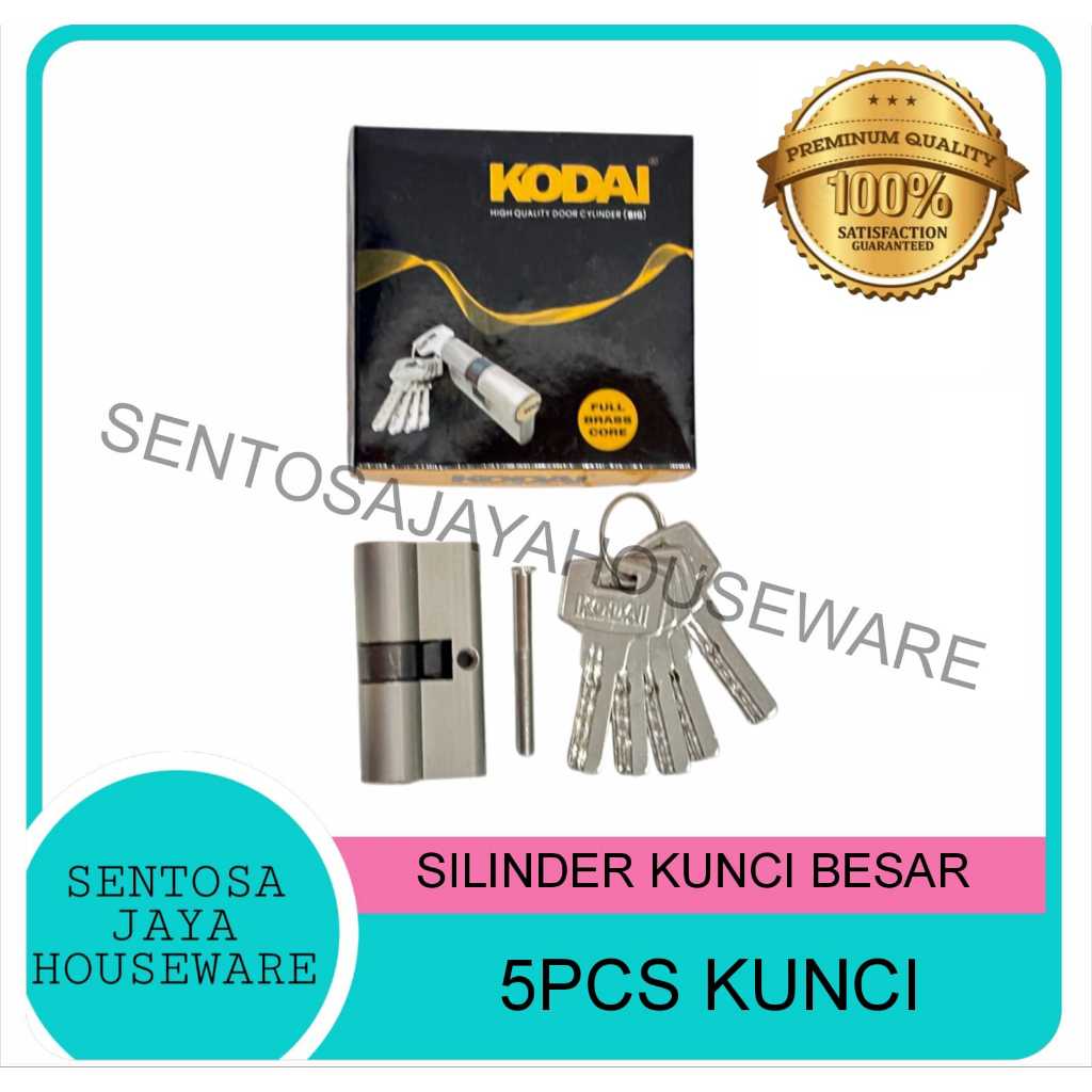 SILINDER KUNCI PINTU BESAR 60MM 5 ANAK KUNCI / ANAK KUNCI PINTU BESAR