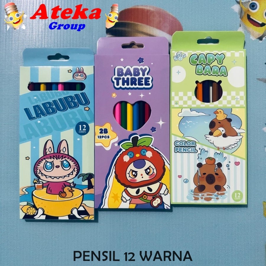 

[1 PCS] LABUBU PENSIL WARNA 12 WARNA CAPYBARA BABY THREE LUCU PENSIL