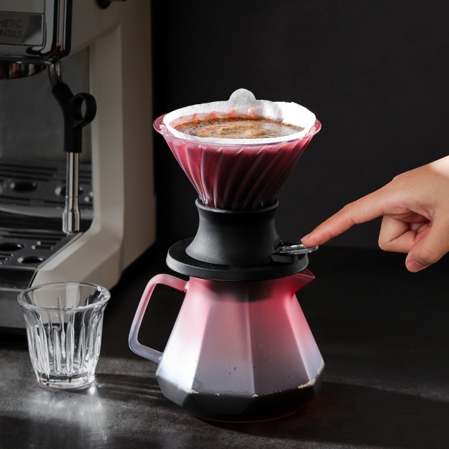 Coffee Dripper Kopi v60  - Alat Kopi v60 Dripper Set Cangkir Filter Pintar - Bisa Direndam Kaca Pot 