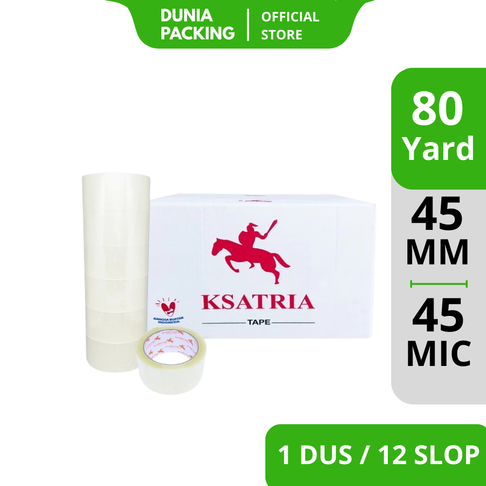 

Lakban OPP Tape / Lakban Bening KSATRIA Tape 80 Yard (1 Dus)