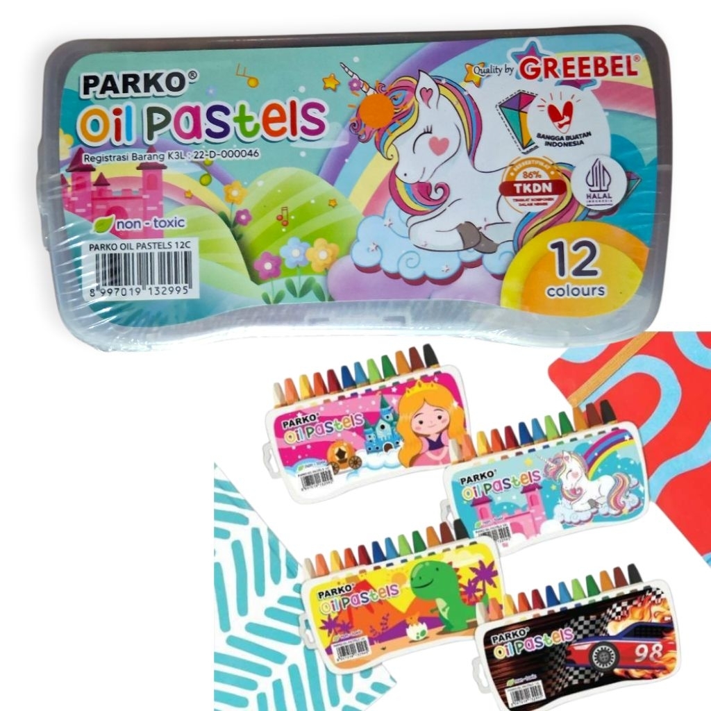 

Crayon/Oil Pastel/Krayon Minyak Parko GREEBEL 12 Warna
