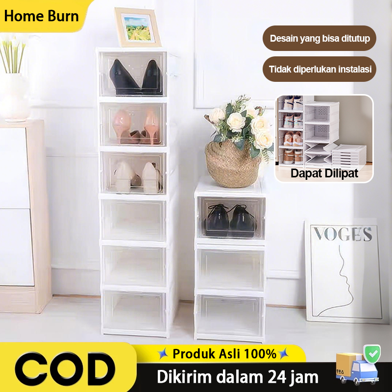 [Home Burn]Kotak sepatu lipat-rak sepatu lipat-lemari sepatu lipat-lemari/rak multifungsi