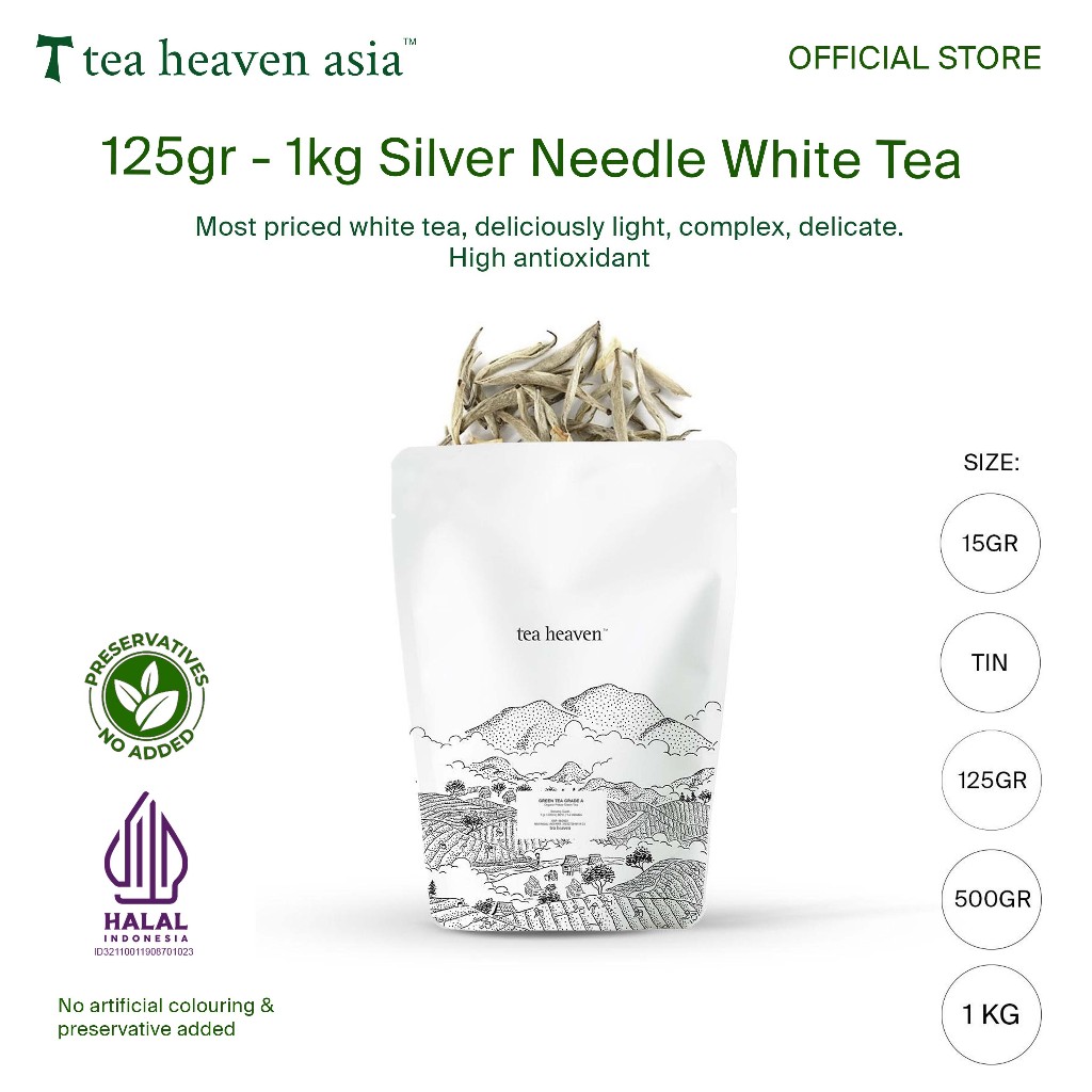 

Tea Heaven White Tea Silver Needle Teh Putih 1kg