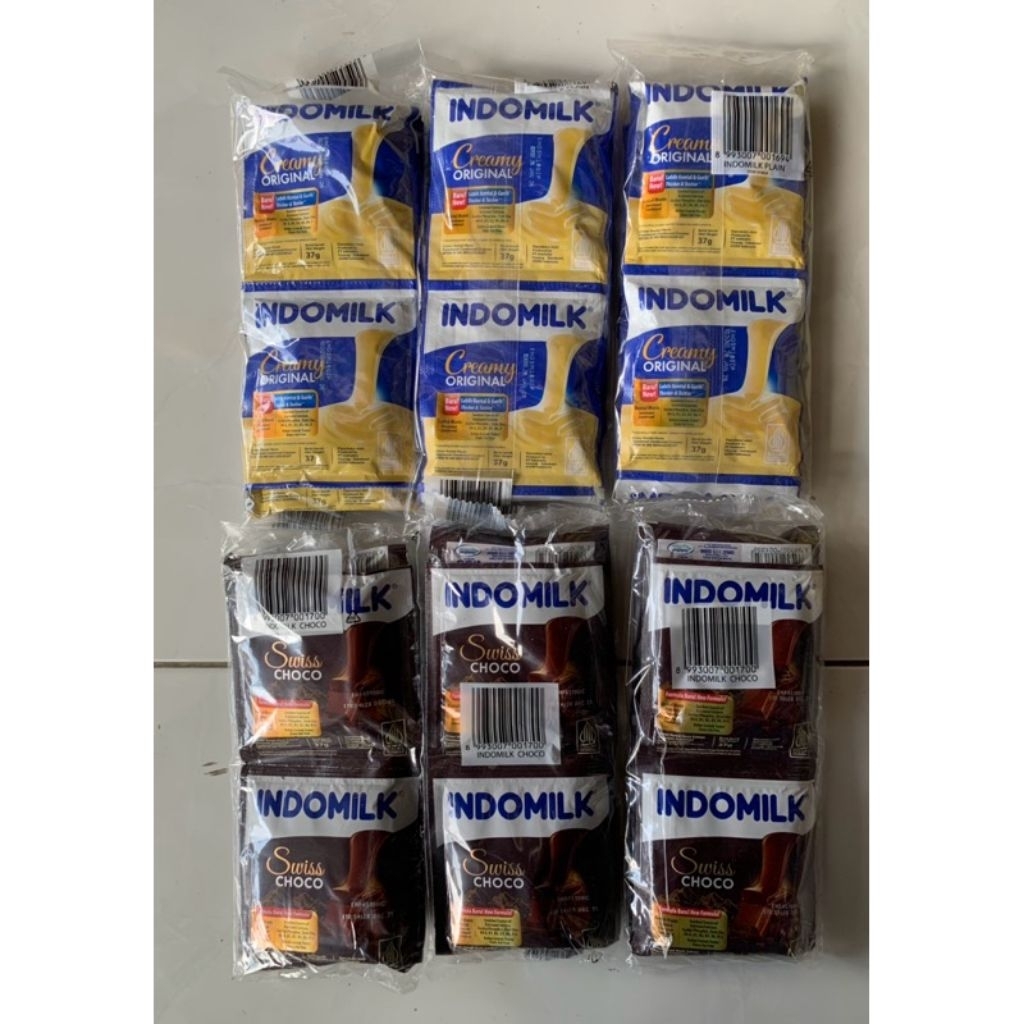 

Paket hemat 24 sachet INDOMILK Creamy Original & Swiss Choco kemasan renceng 37 gram