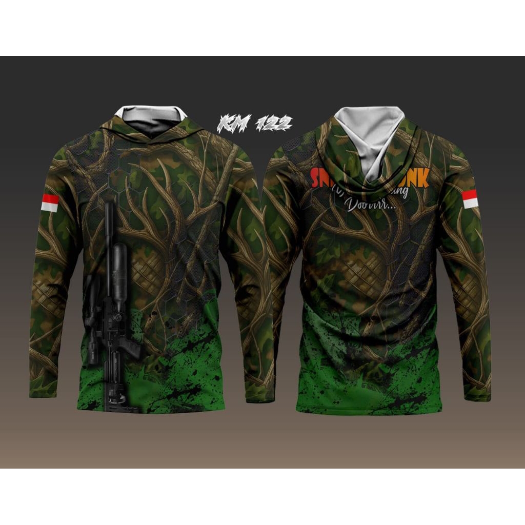 Baju camo berburu / kaos jersey camouflage / jersey camouflage pemburu hama || KM-122