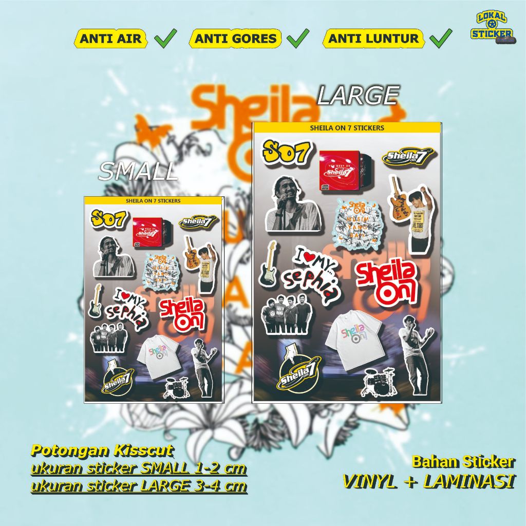

Stiker BAND SHEILA ON 7 Vinyl Premium – Sticker HP, Laptop, Helm, Motor, Anti Air, Awet, Keren