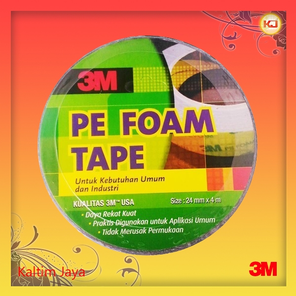 Double Tape 3M PE Foam 1600 T tebal: 1.0 mm, size 24 mm x 4m