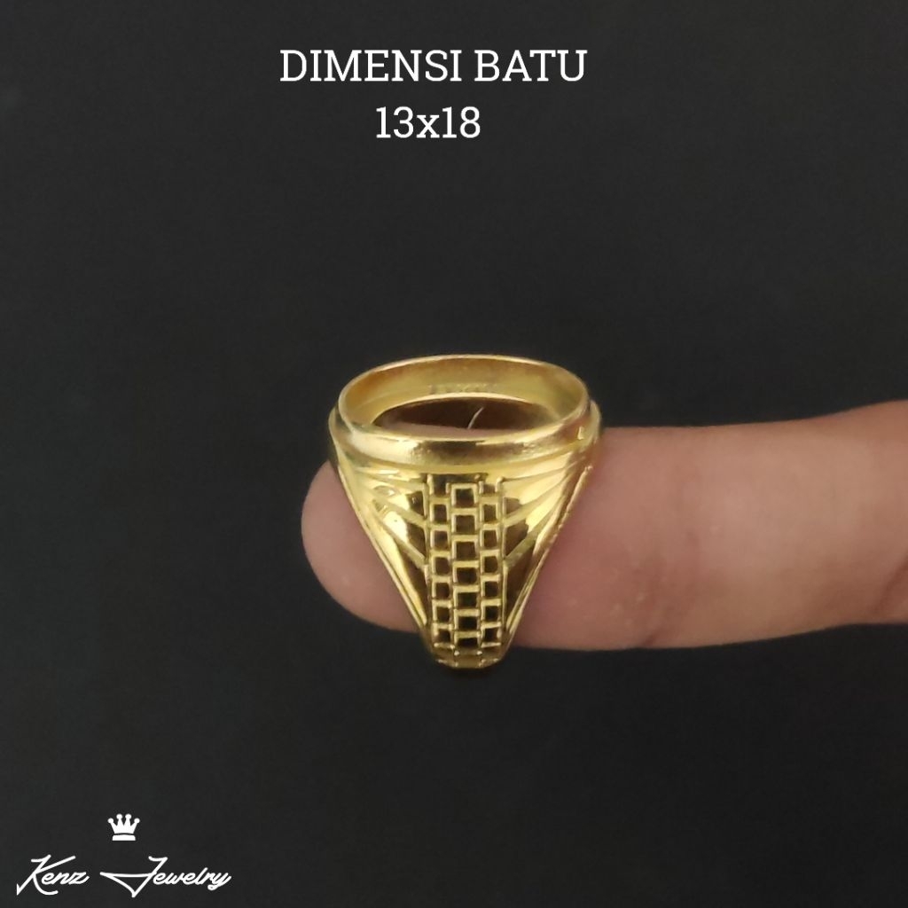 Emban Ring Cincin Titanium 13x18 Model Kotak Kotak