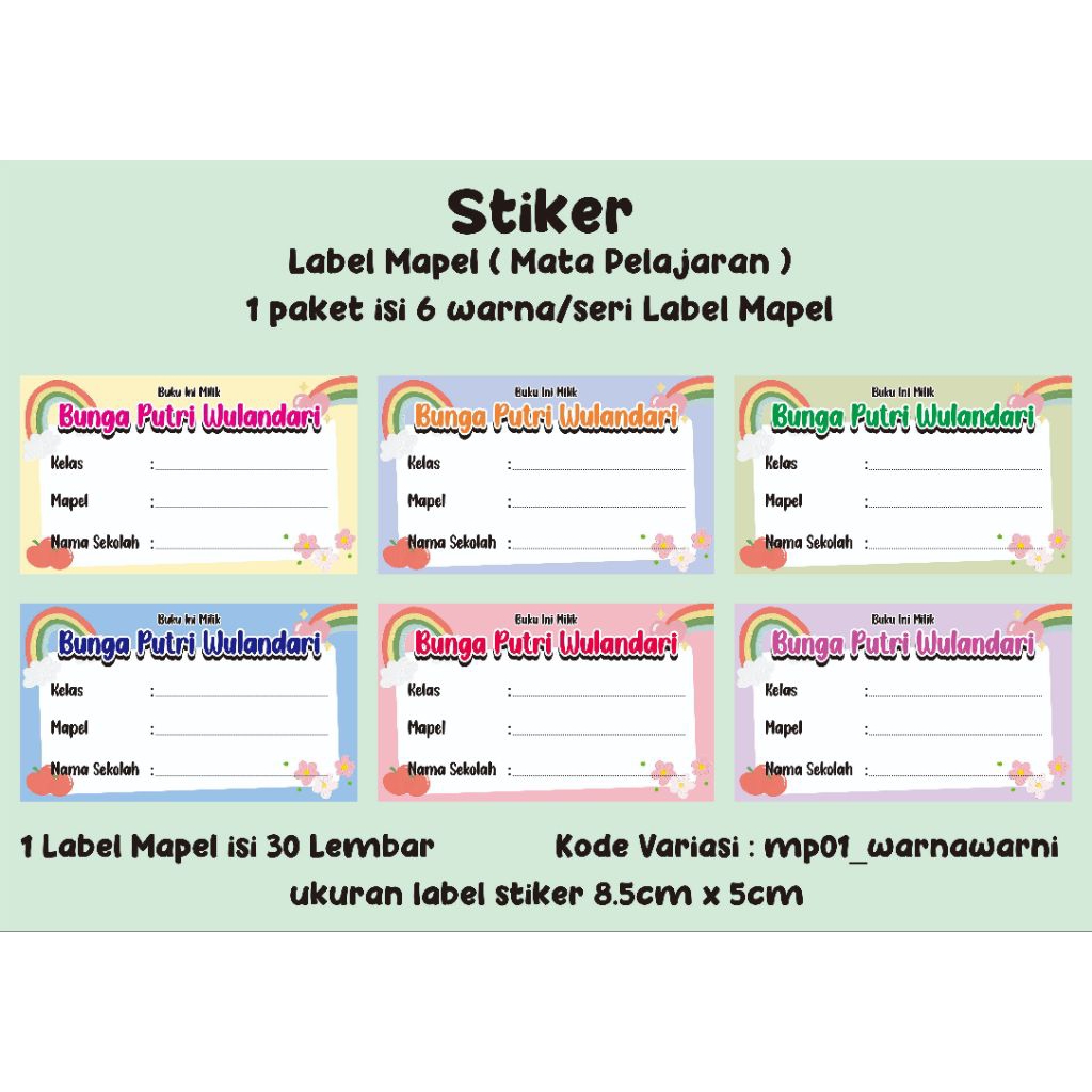 

Isi 30 Stiker Mapel Sekolah Custom Nama - Label Stiker Mata Pelajaran Anak Custom Nama
