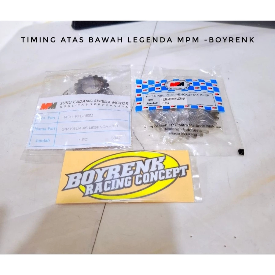 GEAR TEMING GIGI TEMING GIGI SENTRIK ATAS BAWAH SUPRAFIT LEGENDA MPM-BOYRENK RACING CONCEPT