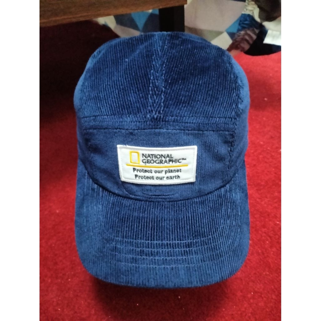 Topi National Geographic Premium Original - Model Corduroy Navy Blue