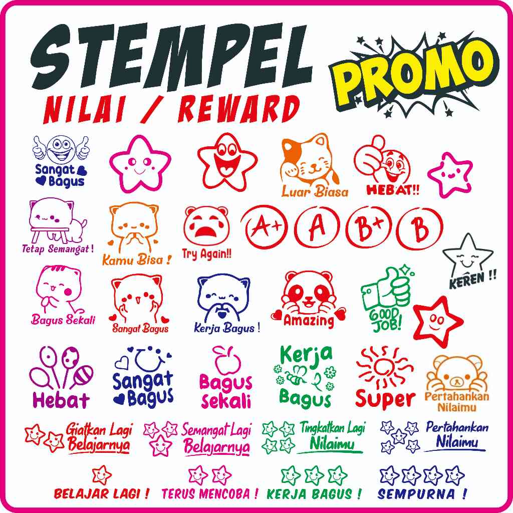 

Stempel Nilai Reward Guru / SD / TK / PAUD / Home Schooling