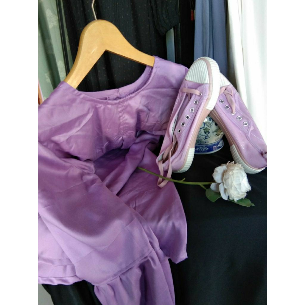 Tunik atasan rayon twill ungu lilac